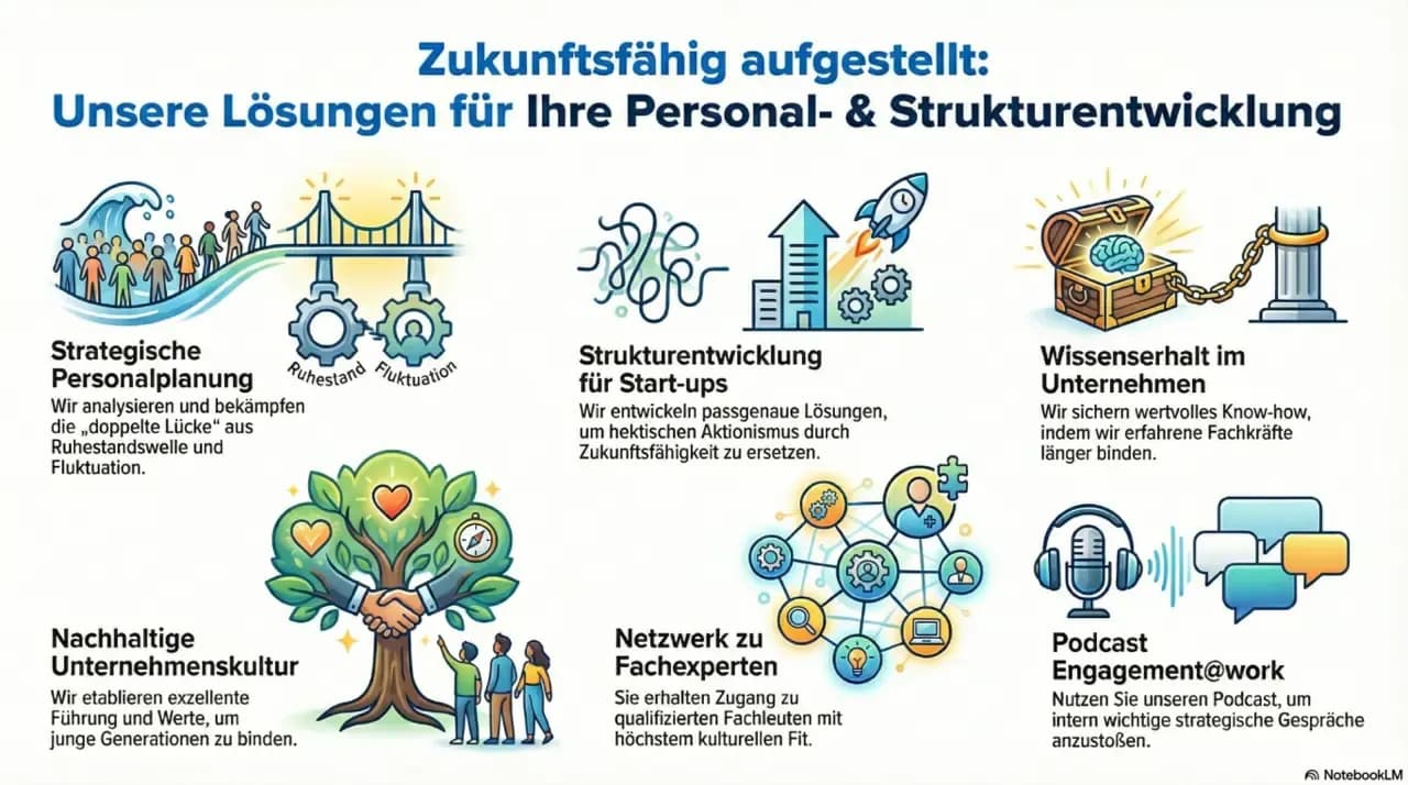 Übersichtsgrafik: unsere Lösungen für Personal- und Strukturentwicklung auf einen Blick